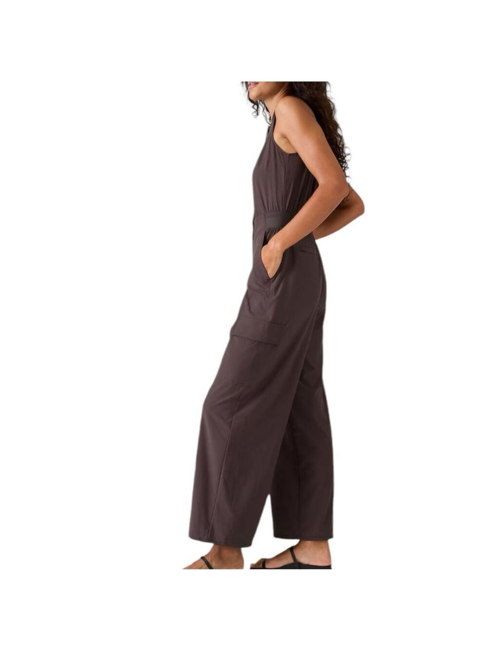ATHLETA BROOKLYN UTILITY BAGGY JUMPSUIT Relax fit Color Shale Dusty Purple 14P - Picture 6 of 17